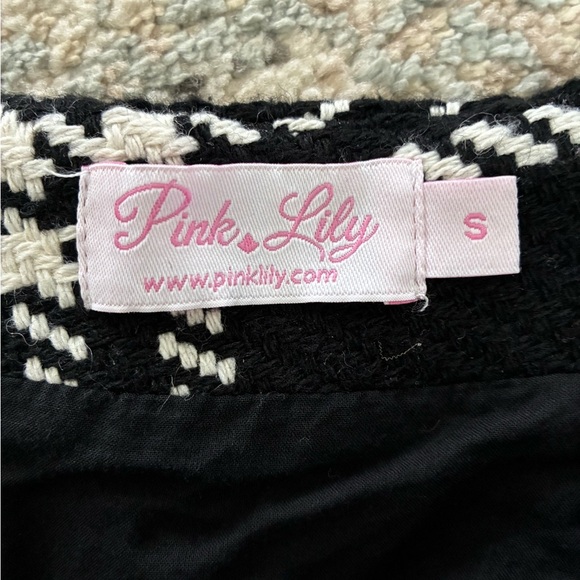 Pink Lily black and white plaid tweed miniskirt size S - Picture 4 of 4